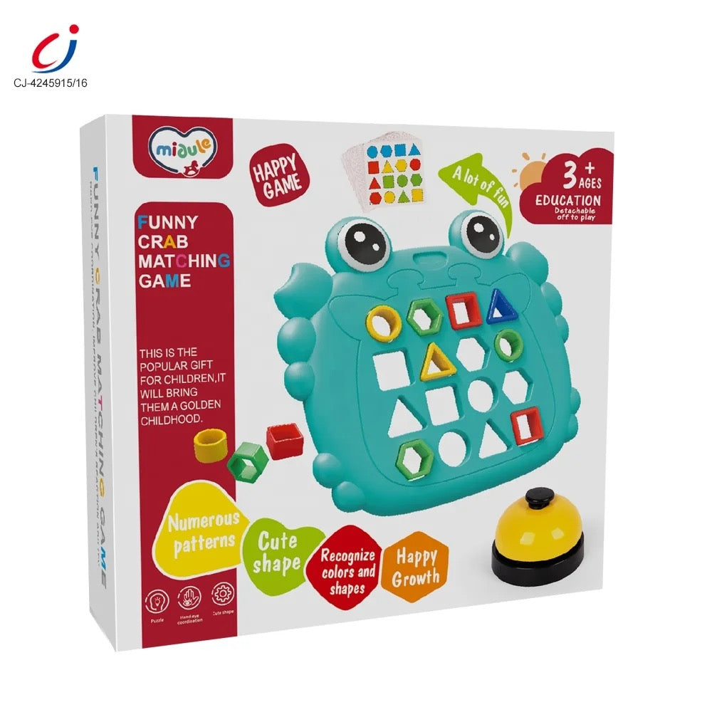 Jucarie Educativa si Interactiva cu Forme Geometrice Colorate - Funny Crab 19x20 cm