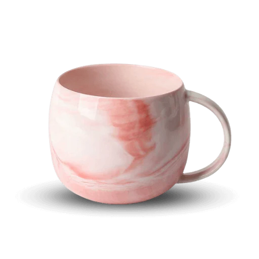 Cana Ceramica pentru Ceai - Cafea - cu efect de marmura Roz