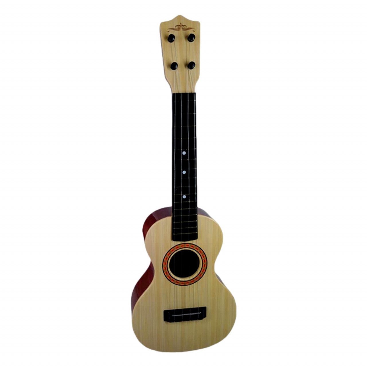 Chitara ukulele pentru copii cu corzi de plastic, reglabil, pana inclusa, crem 56*18.5*5 cm