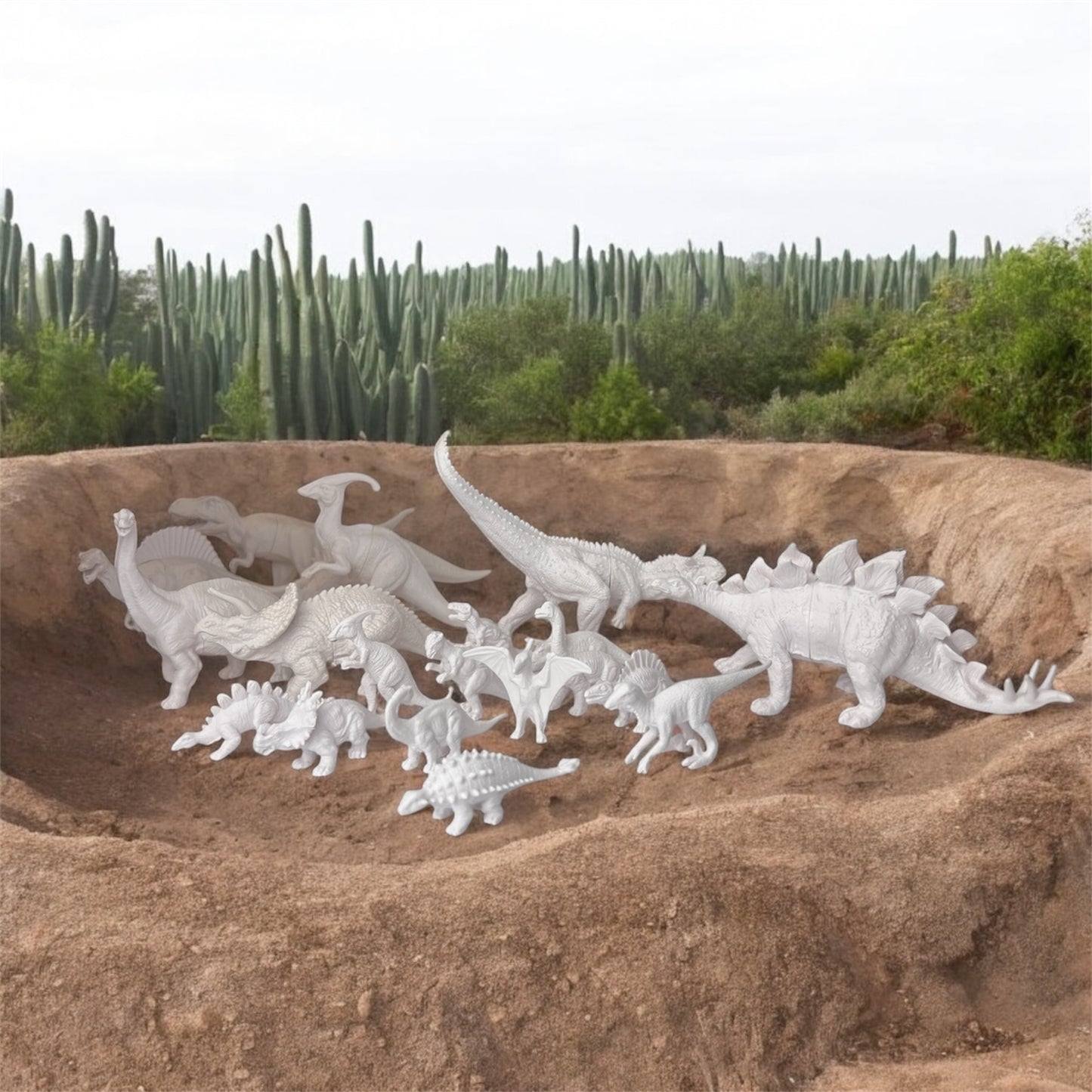 Joc de pictură cu dinozauri din plastic 20pcs / dimensiune 22*8.5*33cm