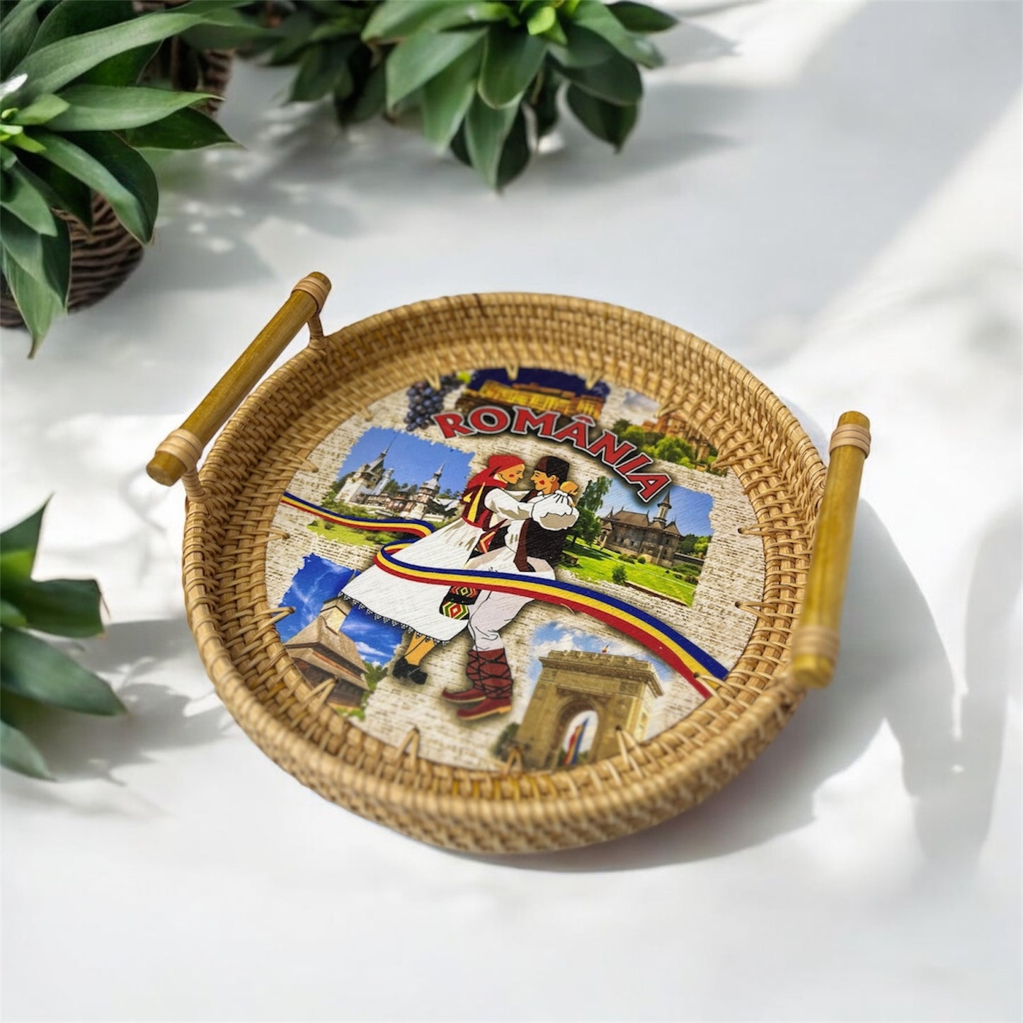 Tavă Decorativă din Rattan