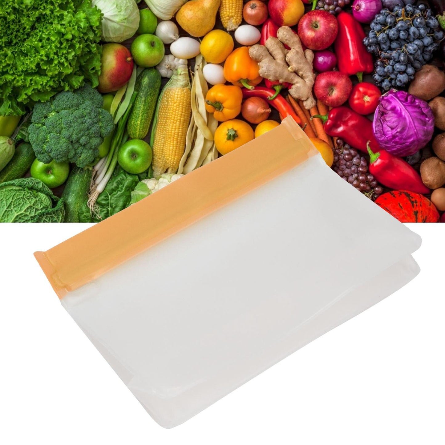 Set 6 pungi alimentare reutilizabile silicon cu zip 21.5x18