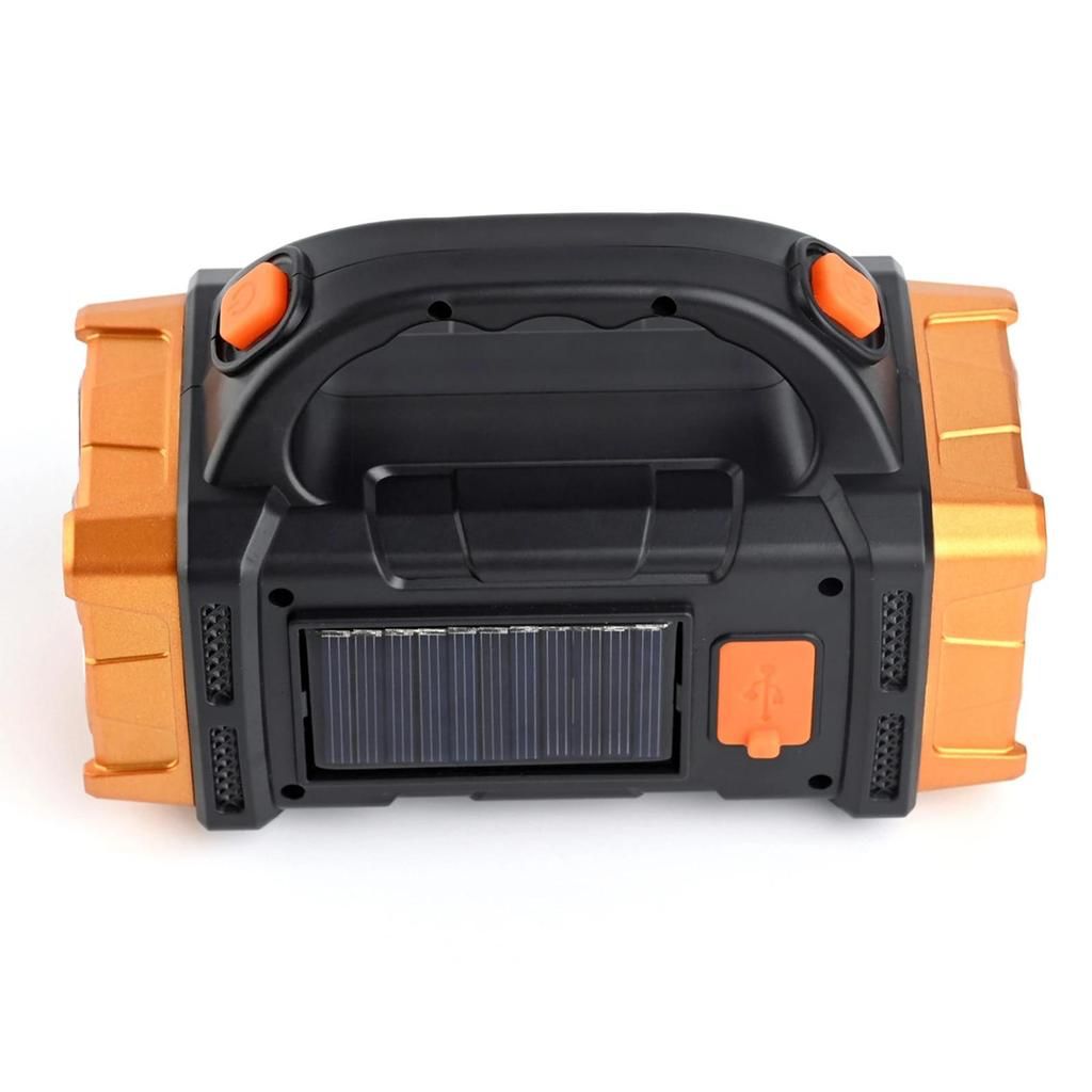 Lanterna de mana Led cu incarcare solara si Usb - Duala cu lumina Galbena si Lumina Alba cu 4 tipuri de iluminare