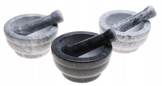 Mojar din piatră naturală cu pistil 12x6 cm – rezistent, ideal pentru condimente și ierburi