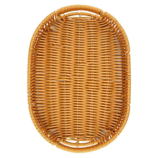 Coș decorativ din plastic tip ratan oval, elegant și rezistent