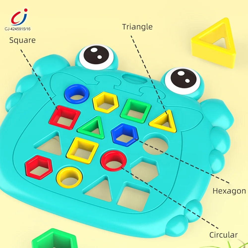 Jucarie Educativa si Interactiva cu Forme Geometrice Colorate - Funny Crab 19x20 cm