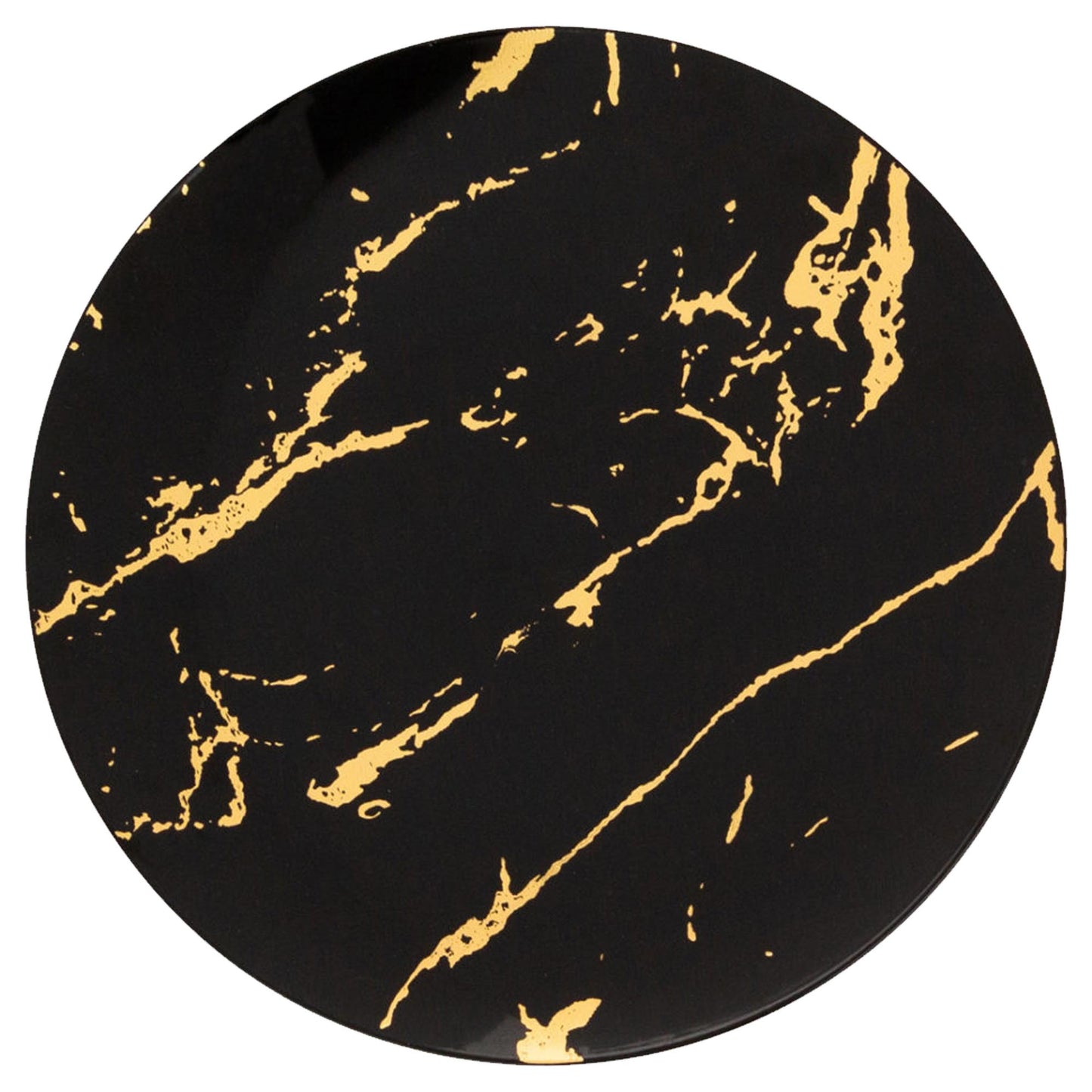 Set 25 de farfurii Negre cu aspect de marmura din plastic, reutilizabile - elegante 26cm