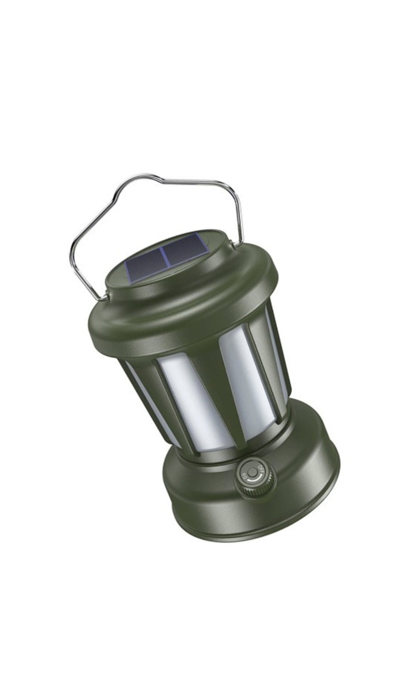 Lampa solara de camping,LED, in forma de felinar, reincarcabila, cu maner