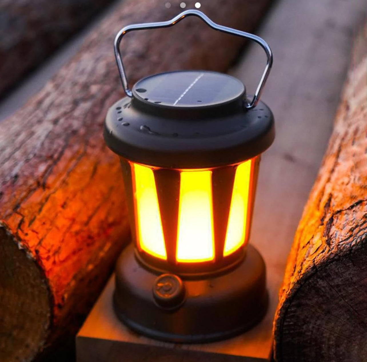 Lampa solara de camping,LED, in forma de felinar, reincarcabila, cu maner