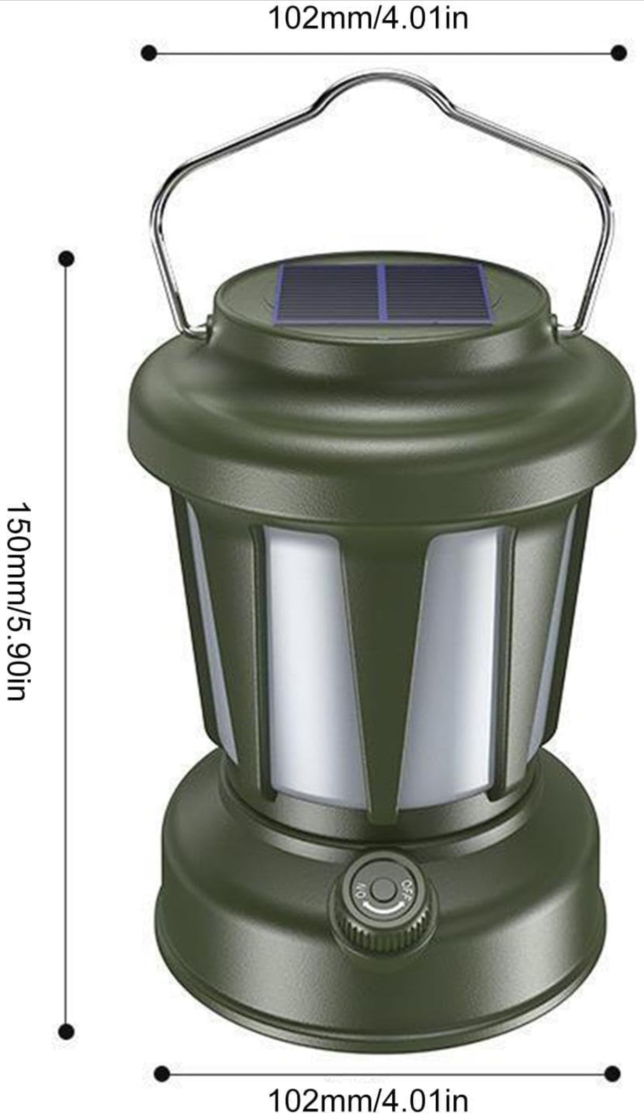 Lampa solara de camping,LED, in forma de felinar, reincarcabila, cu maner