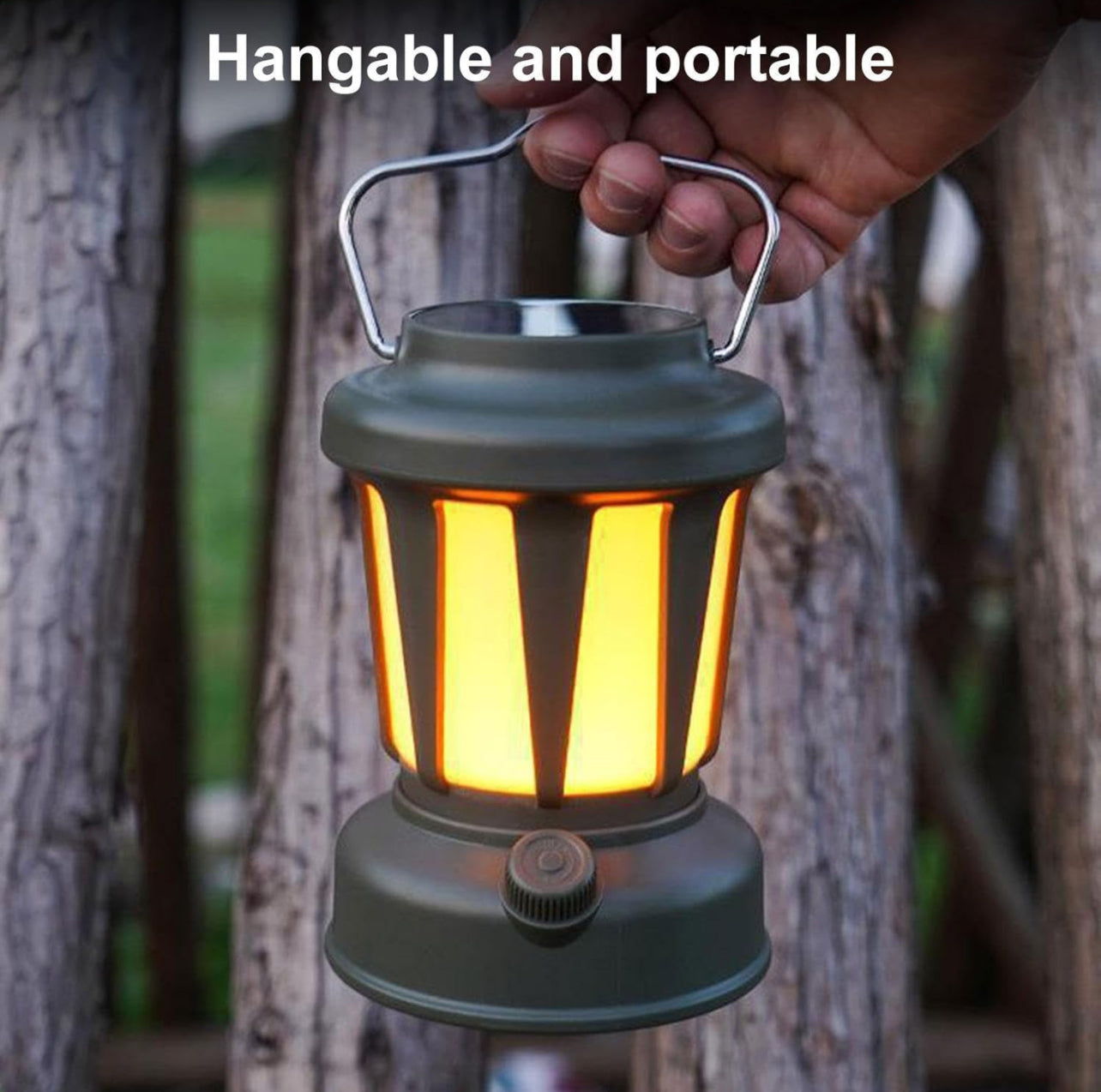 Lampa solara de camping,LED, in forma de felinar, reincarcabila, cu maner