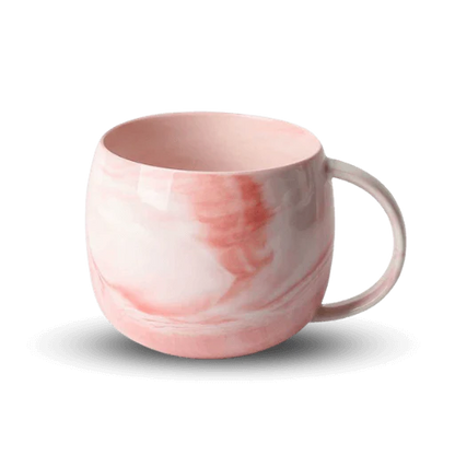 Cana Ceramica pentru Ceai - Cafea - cu efect de marmura Roz