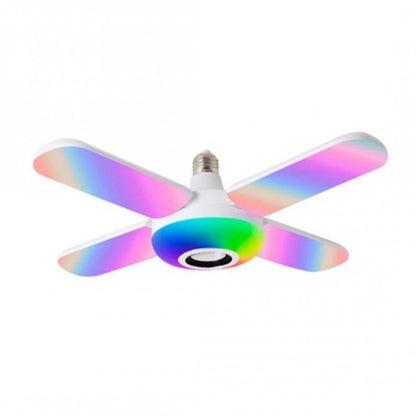 Bec 4 brate cu lumina multicolora cu functie muzicala prin bluetooth telecomanda inclusa