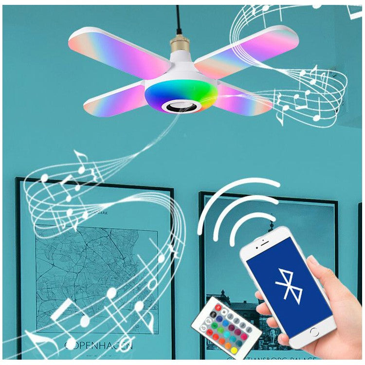 Bec 4 brate cu lumina multicolora cu functie muzicala prin bluetooth telecomanda inclusa