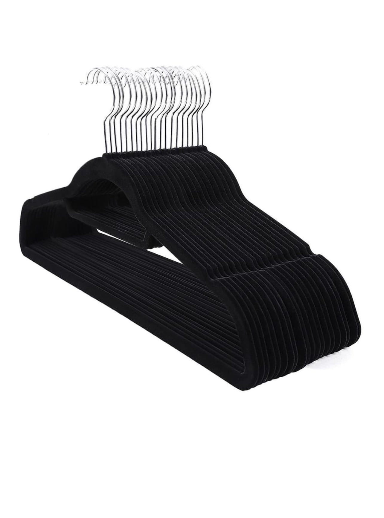 Set 10 umerase din catifea negre 44cm