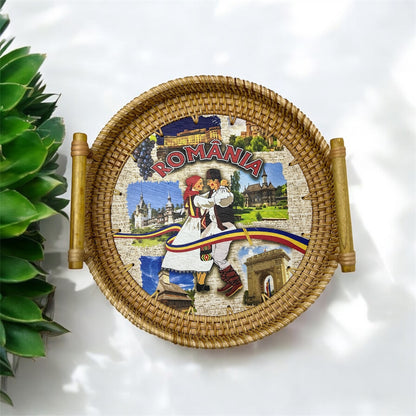 Tavă Decorativă din Rattan